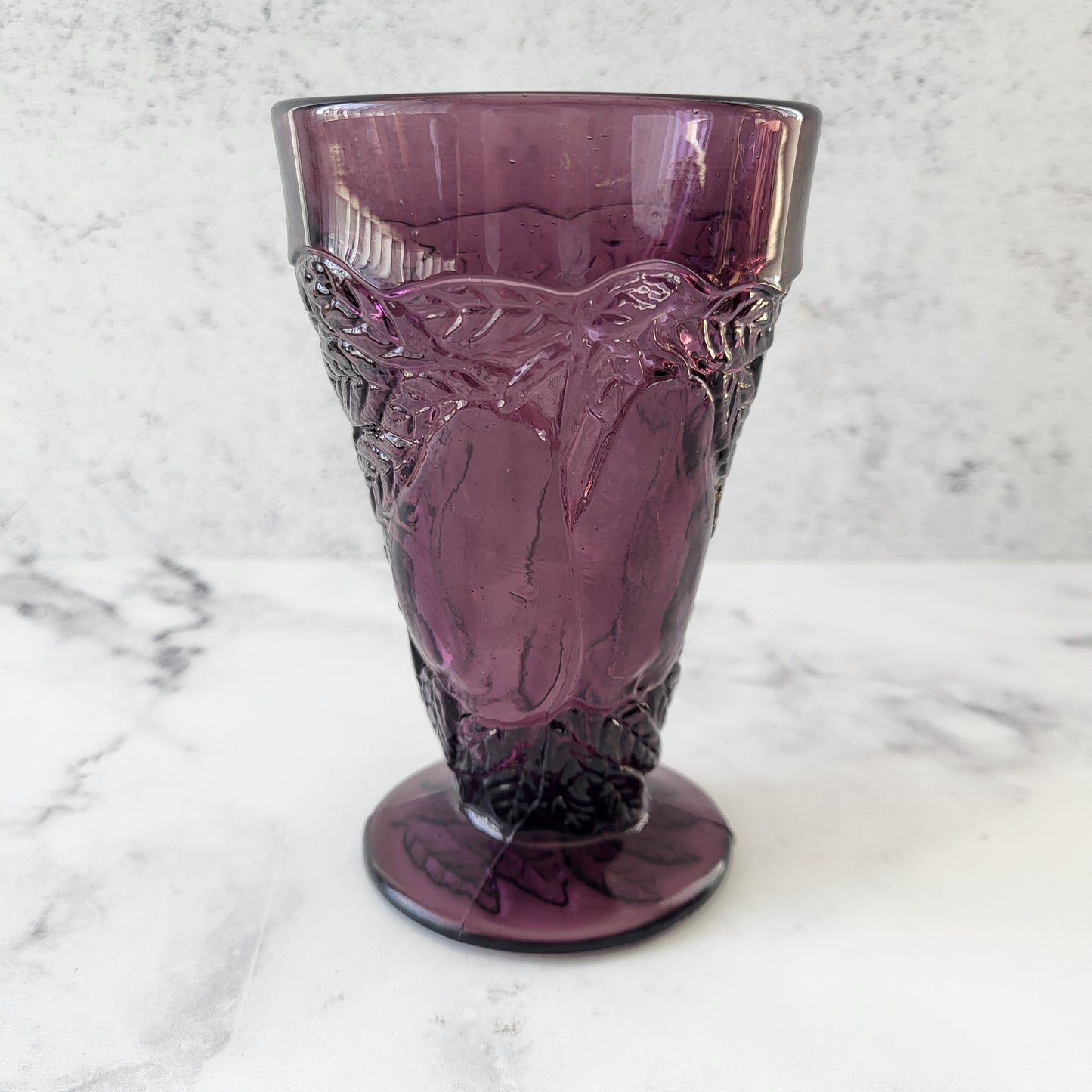 Tiara Indiana Glass Purple Amethyst Pedestal Glass