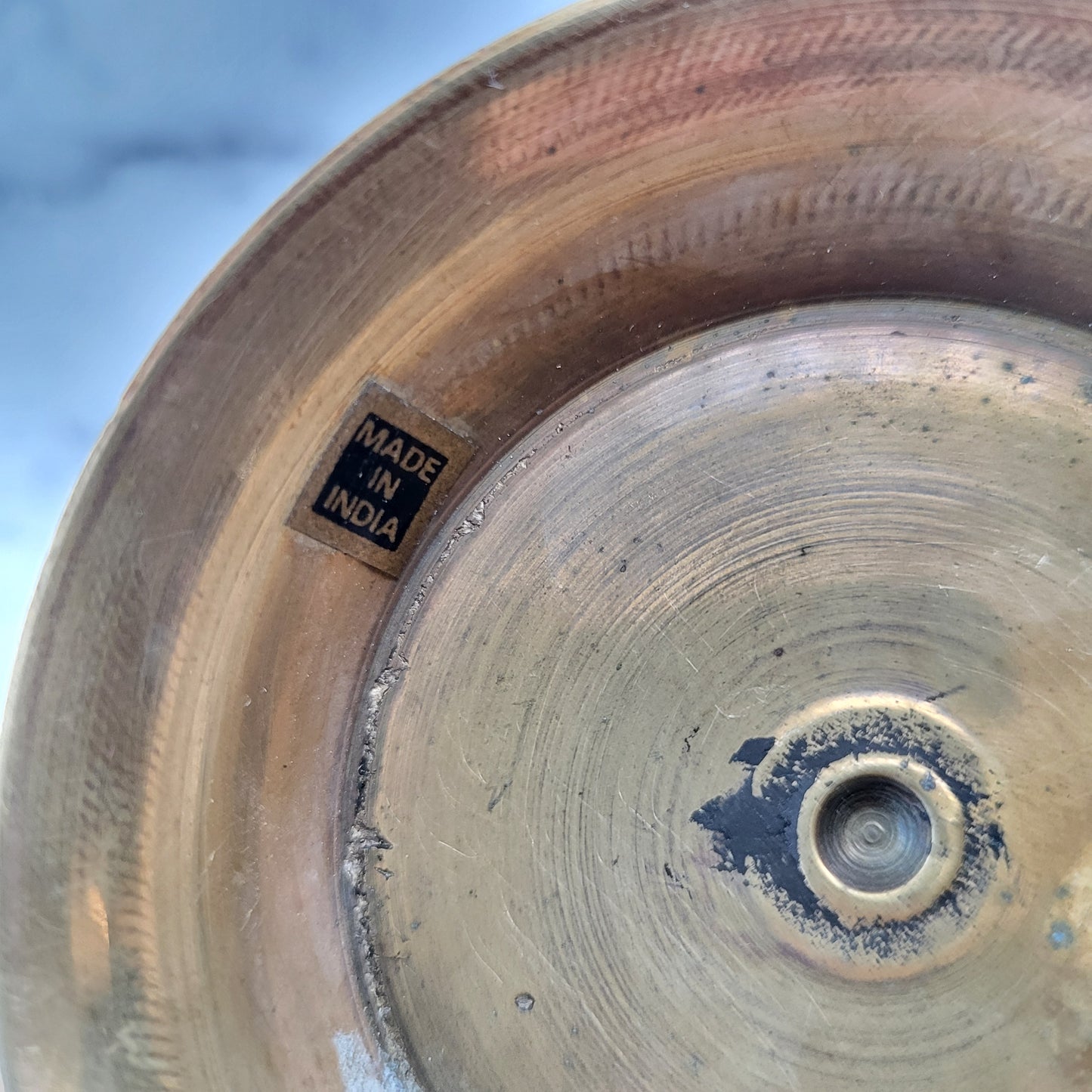 Beautiful Brass Enamel Floral Dish