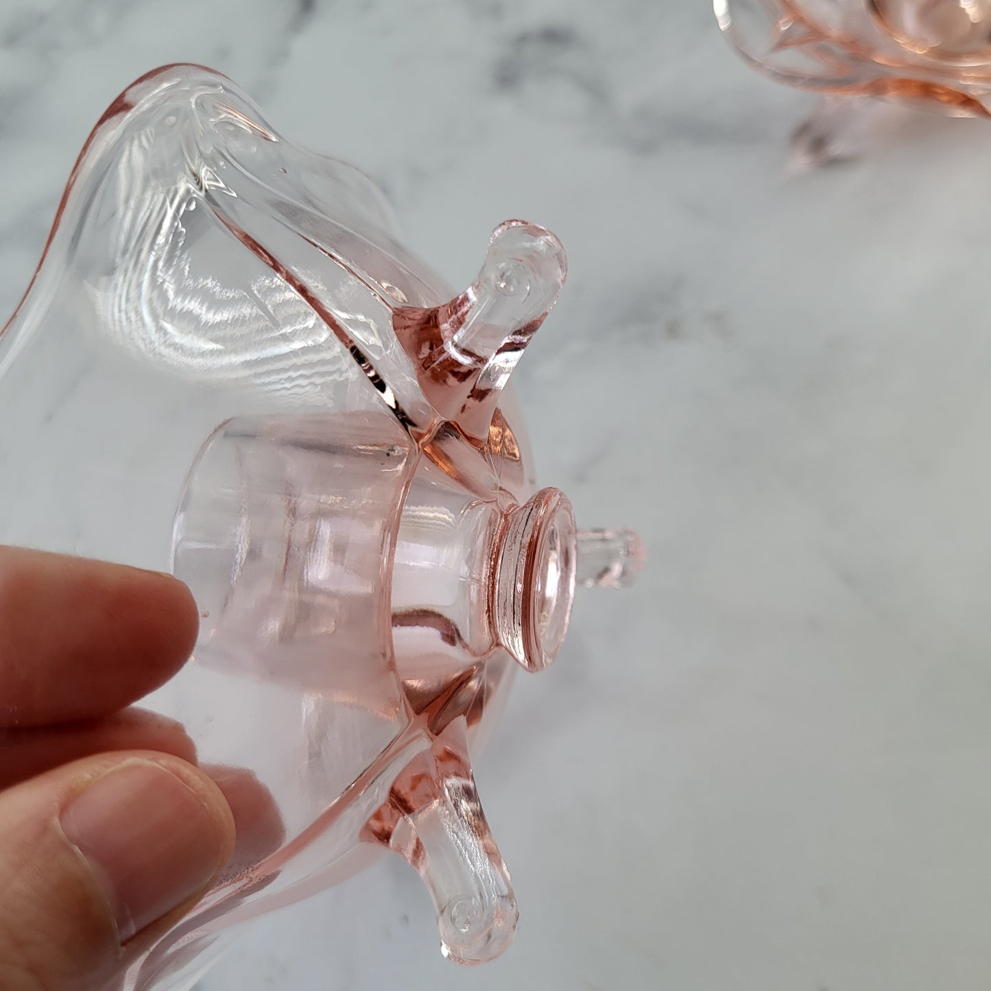 1930s Fostoria Pink Depression Glass Candle Holders