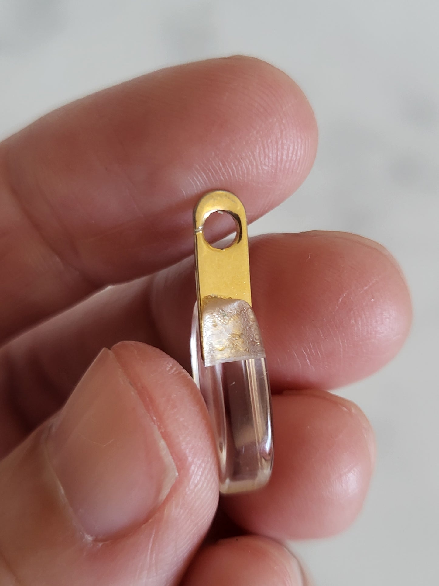 Vintage Clear Lucite Rhinestone Pendant