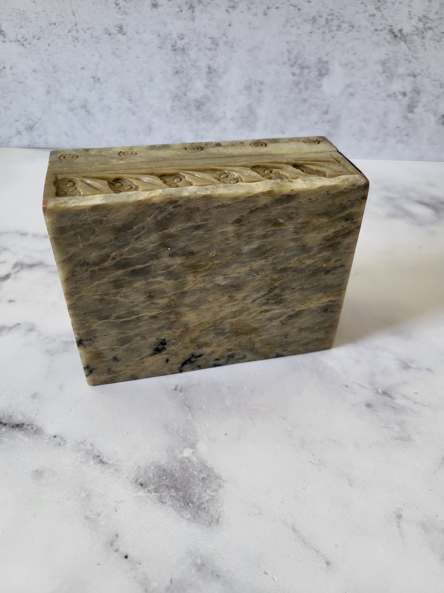 Hand-Carved Soapstone Trinket Box
