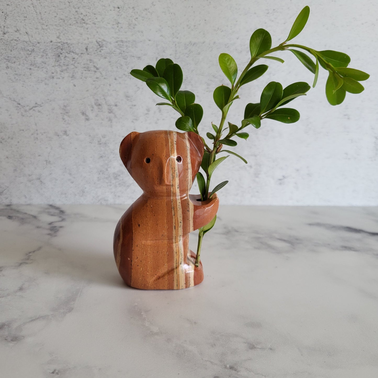 Hand-Carved Stone Koala Bear Figurine