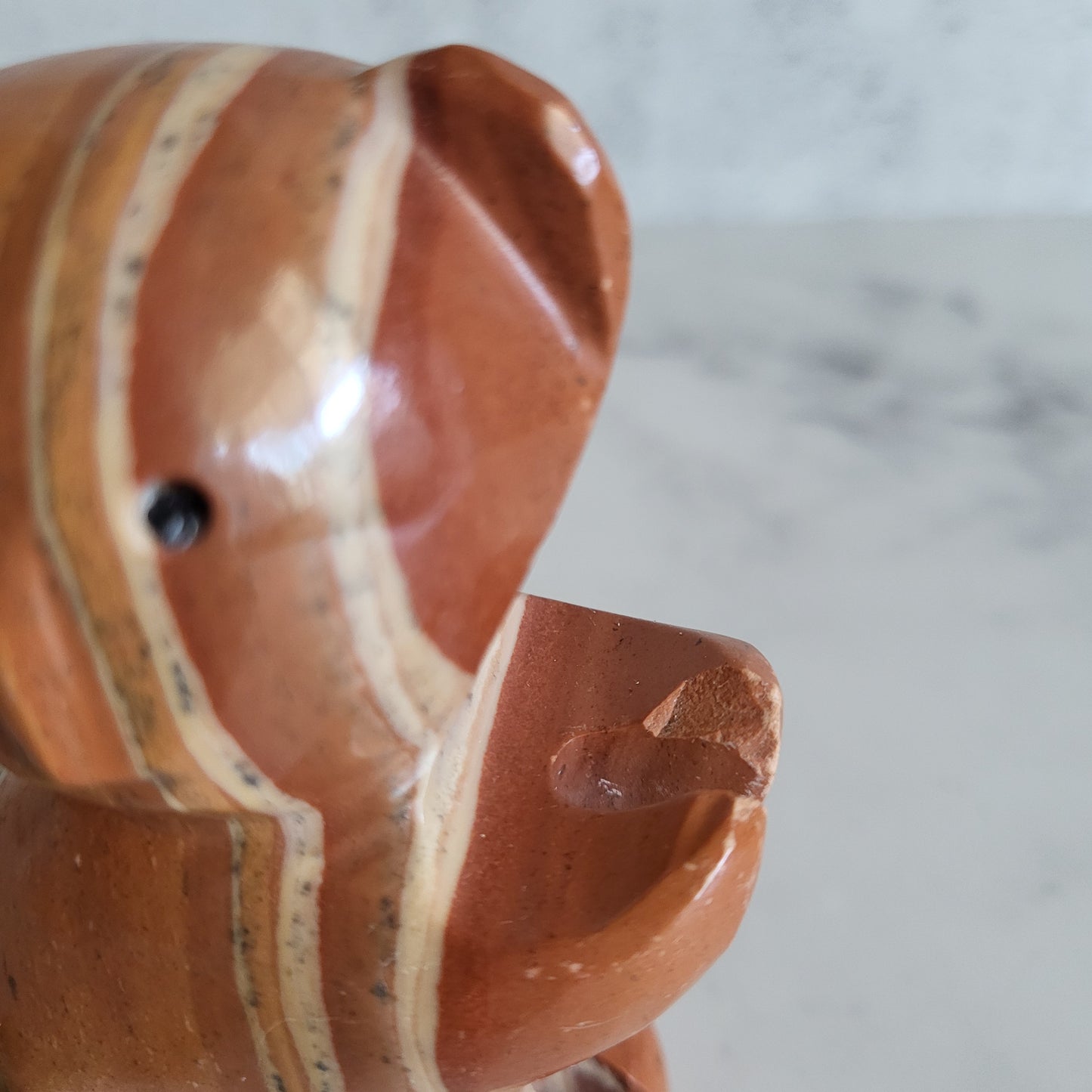 Hand-Carved Stone Koala Bear Figurine