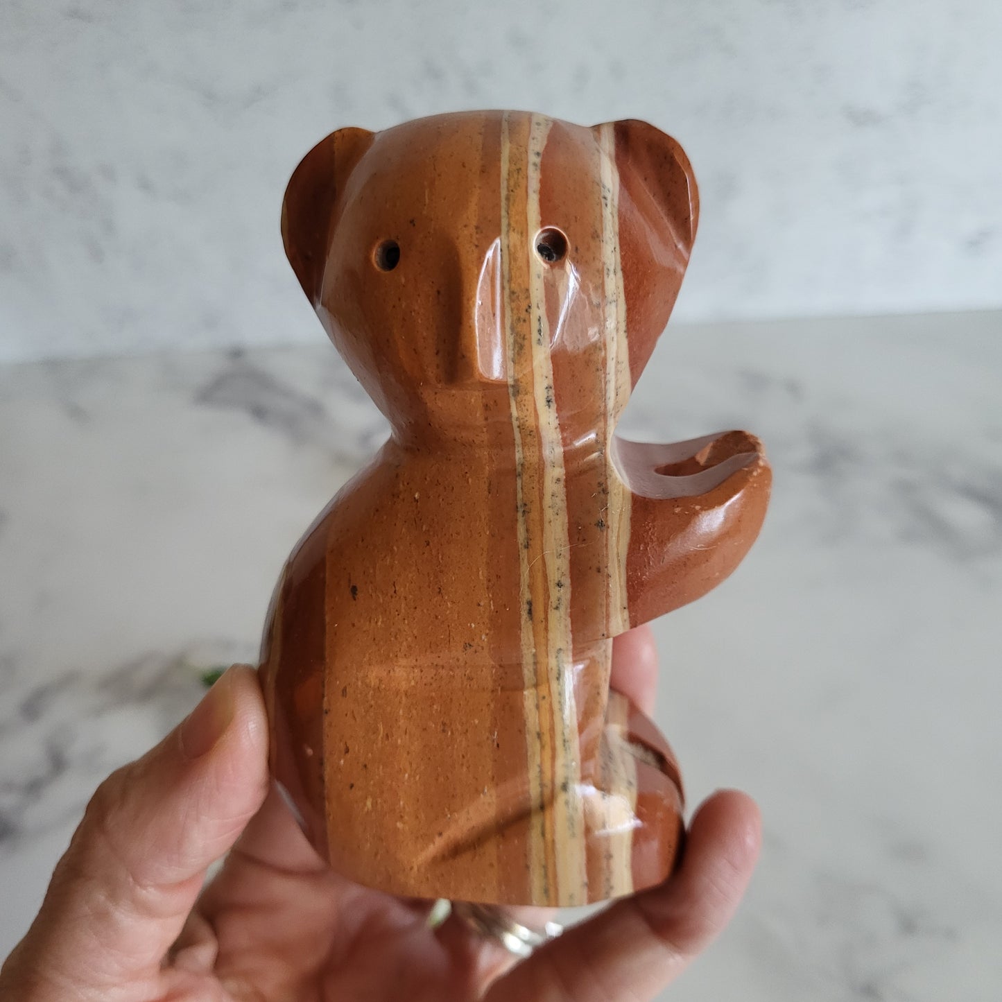 Hand-Carved Stone Koala Bear Figurine