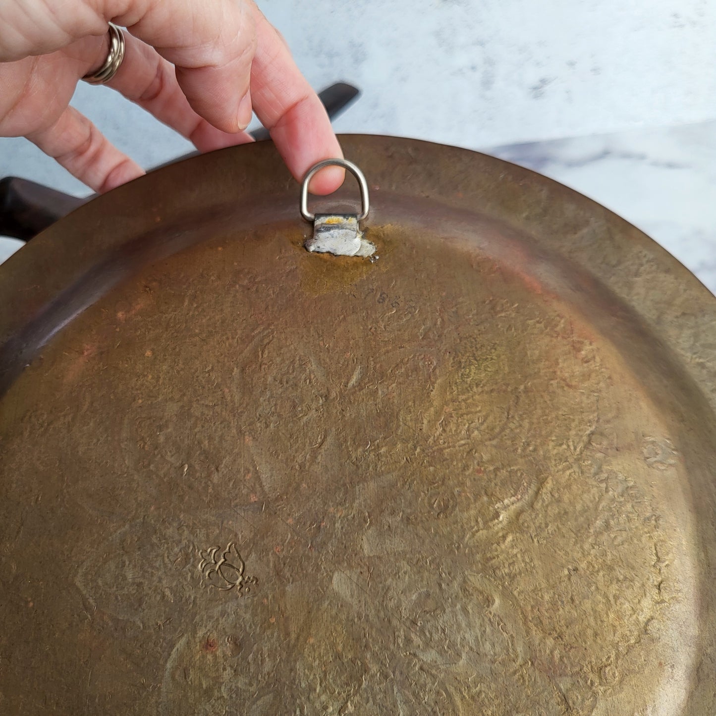 Ornate Etched Collectable Copper Tray