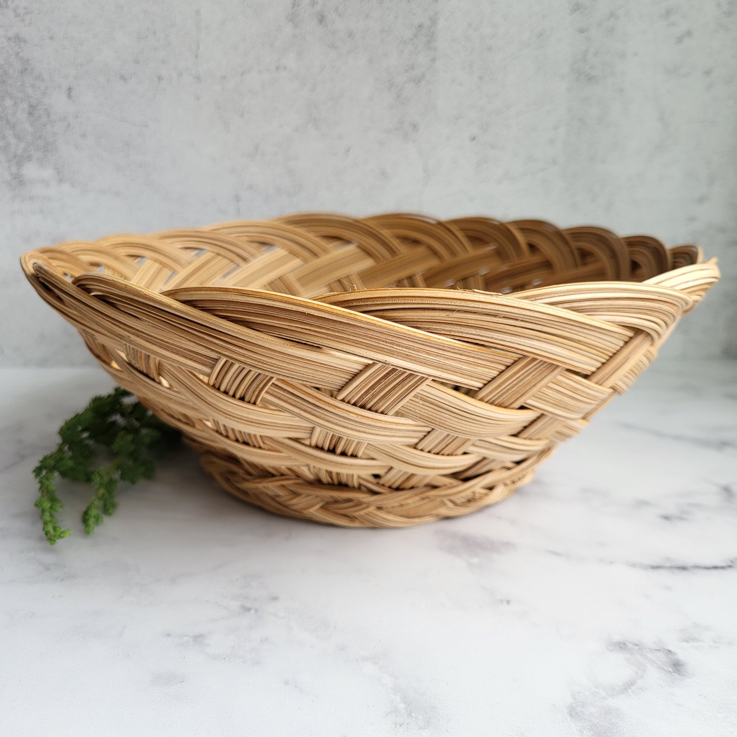 Hand Woven Boho Wicker Rattan Basket (Set of 2)