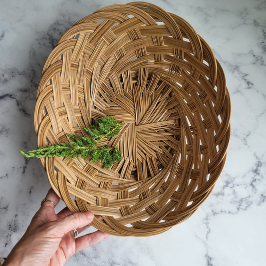 Hand Woven Boho Wicker Rattan Basket (Set of 2)