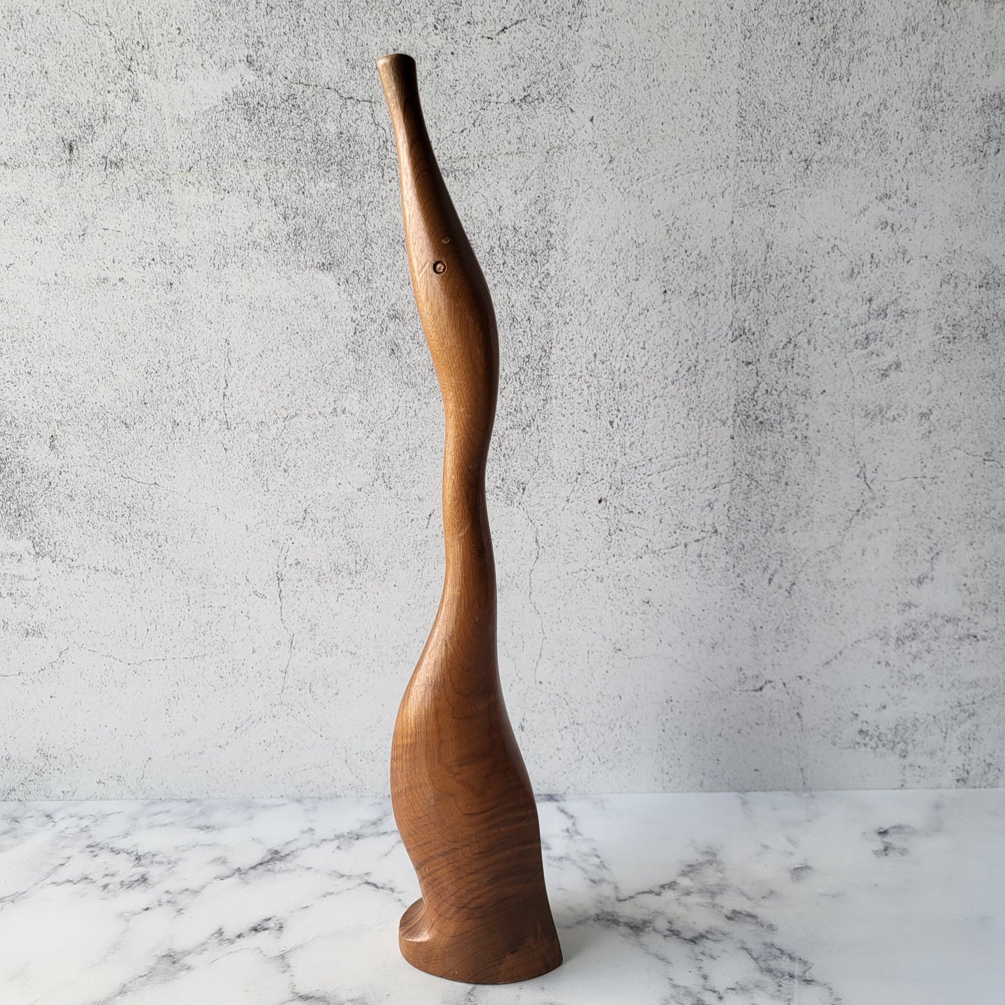 Elegant Mid-Century Modern Teak Crane Figurine