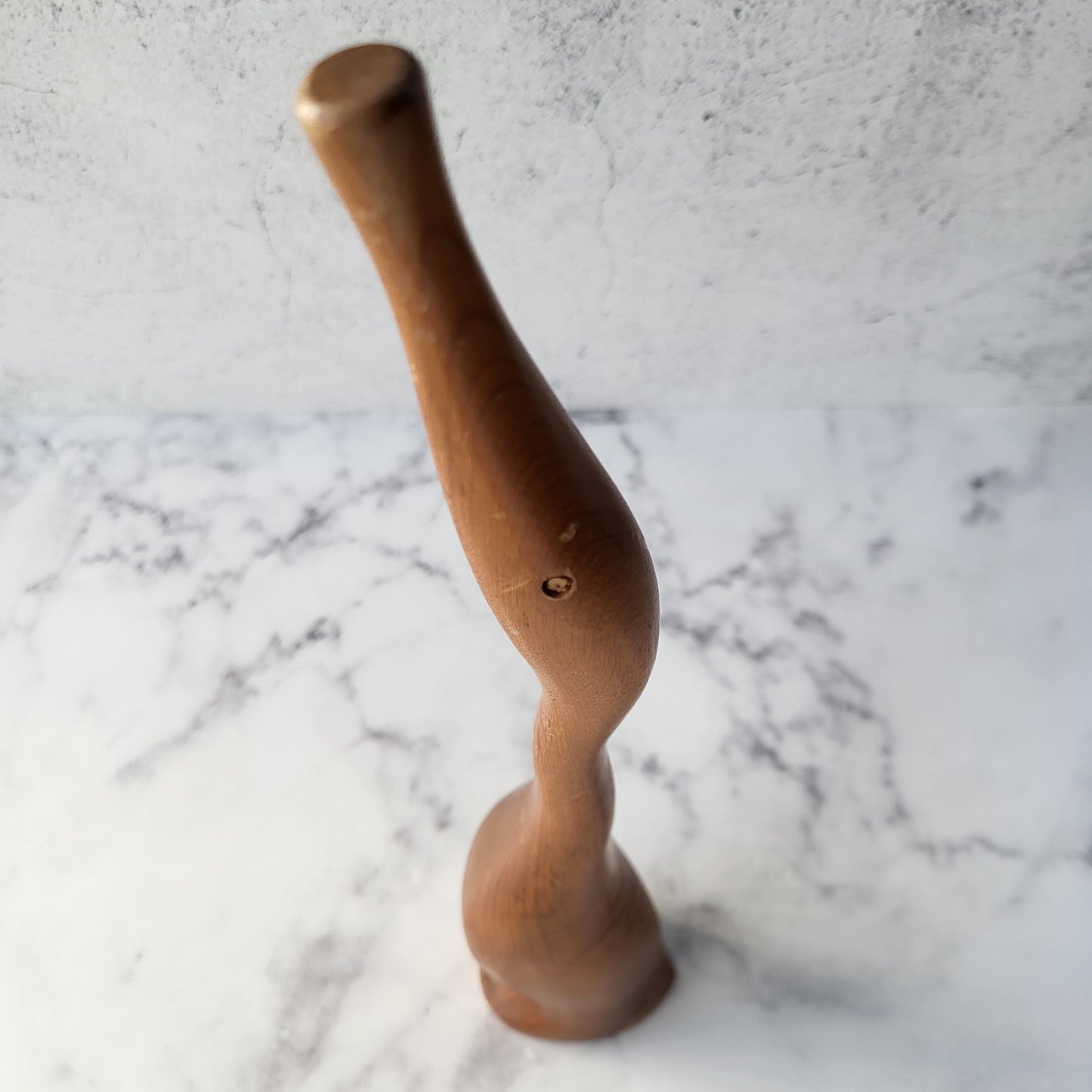 Elegant Mid-Century Modern Teak Crane Figurine