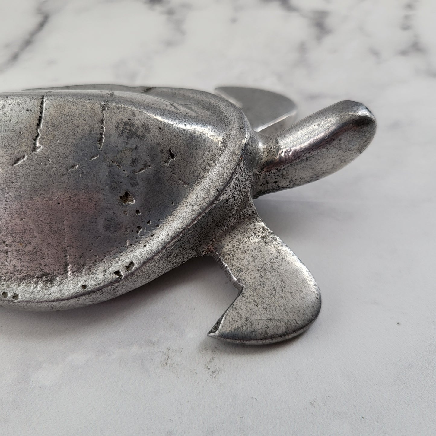 Charming Rustic Pewter Sea Turtle Figurine