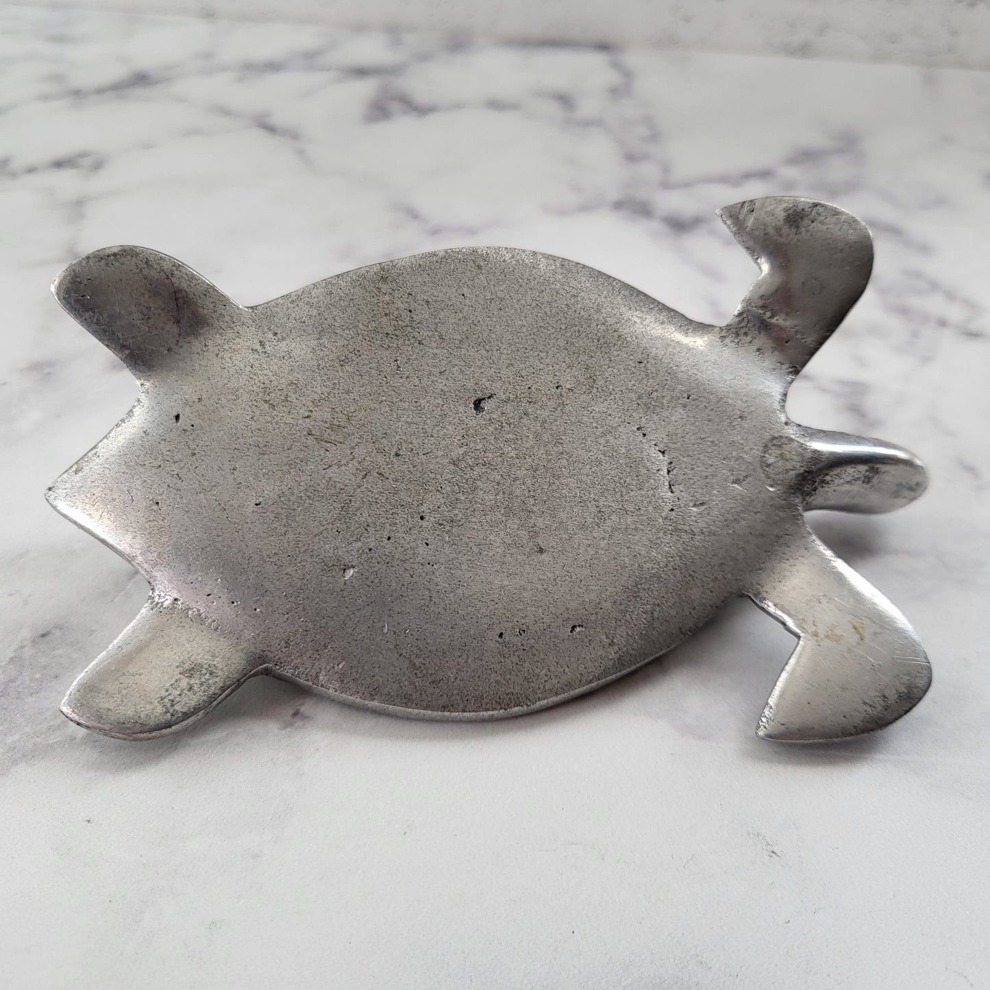 Charming Rustic Pewter Sea Turtle Figurine