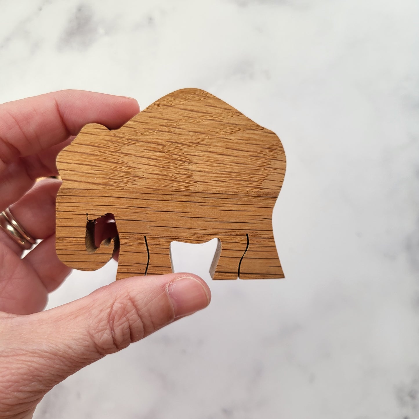 Miniature Hand-Carved Wooden Elephant Family (Set of 6)