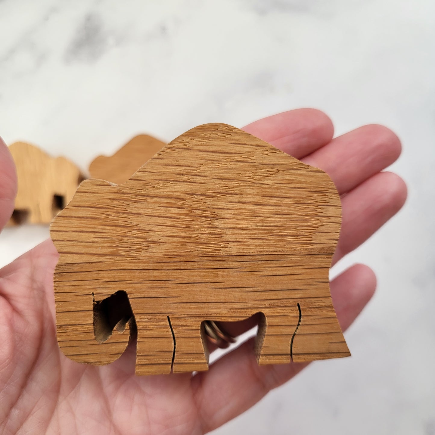 Miniature Hand-Carved Wooden Elephant Family (Set of 6)