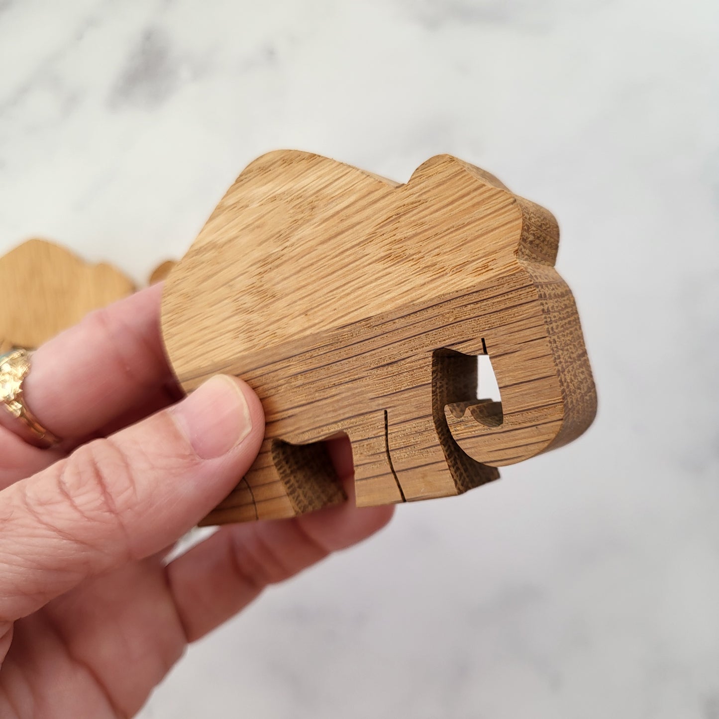 Miniature Hand-Carved Wooden Elephant Family (Set of 6)