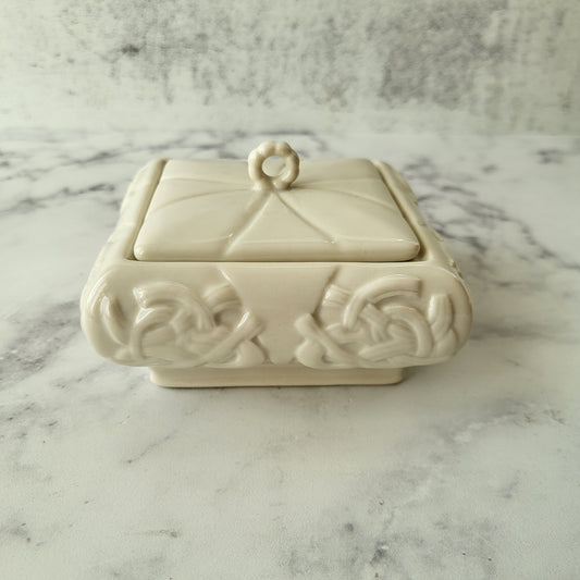 Shabby Chic Fine Parian Porcelain Trinket Box