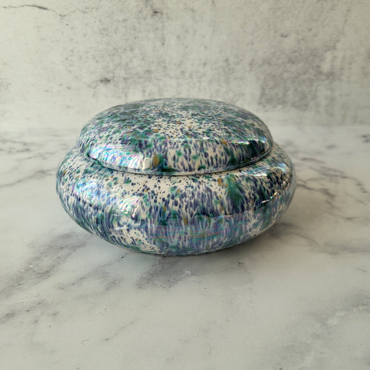 Handmade Ceramic Lidded Vanity Powder Trinket Bowl