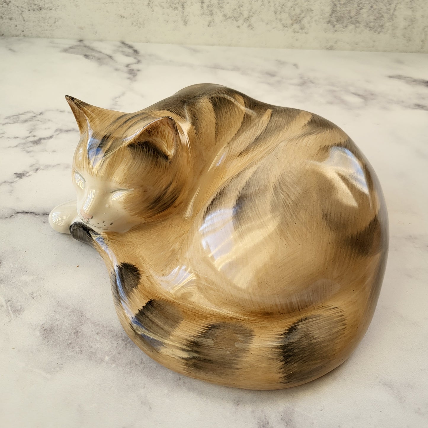 Adorable Staffordshire Tabby Cat Figurine