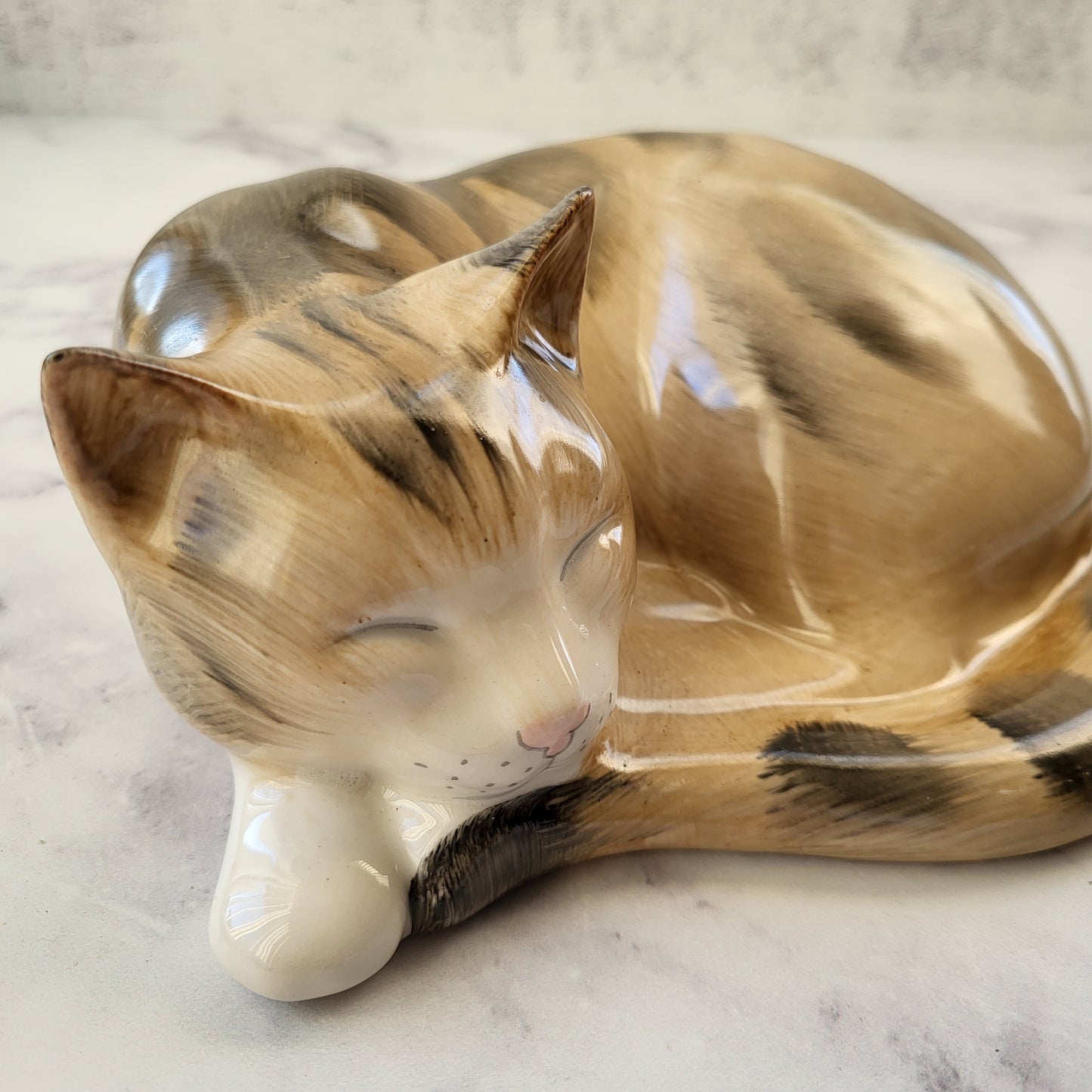 Adorable Staffordshire Tabby Cat Figurine