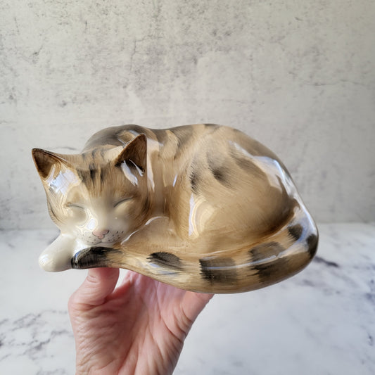 Adorable Staffordshire Tabby Cat Figurine