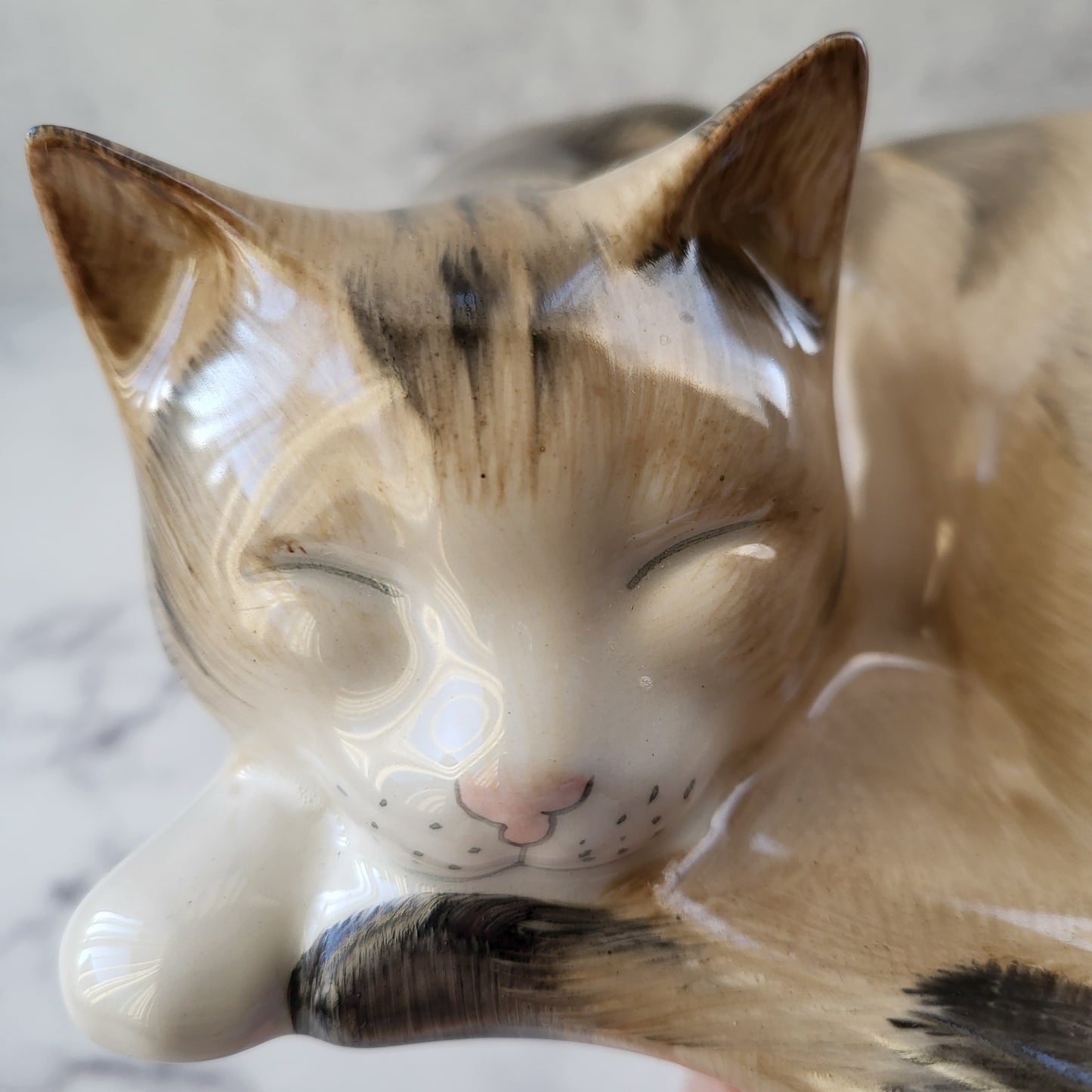 Adorable Staffordshire Tabby Cat Figurine