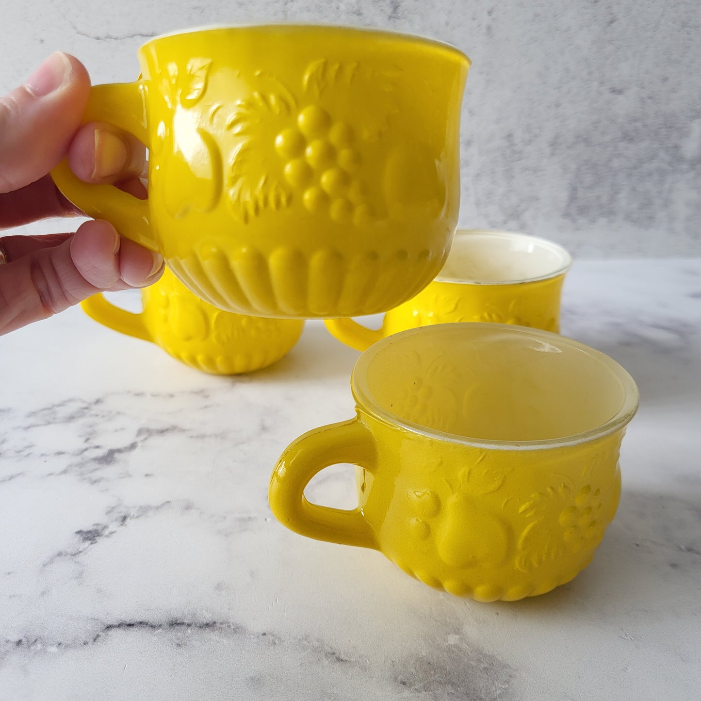 Yellow Jeannette Co Punch Cups (Set of 4)