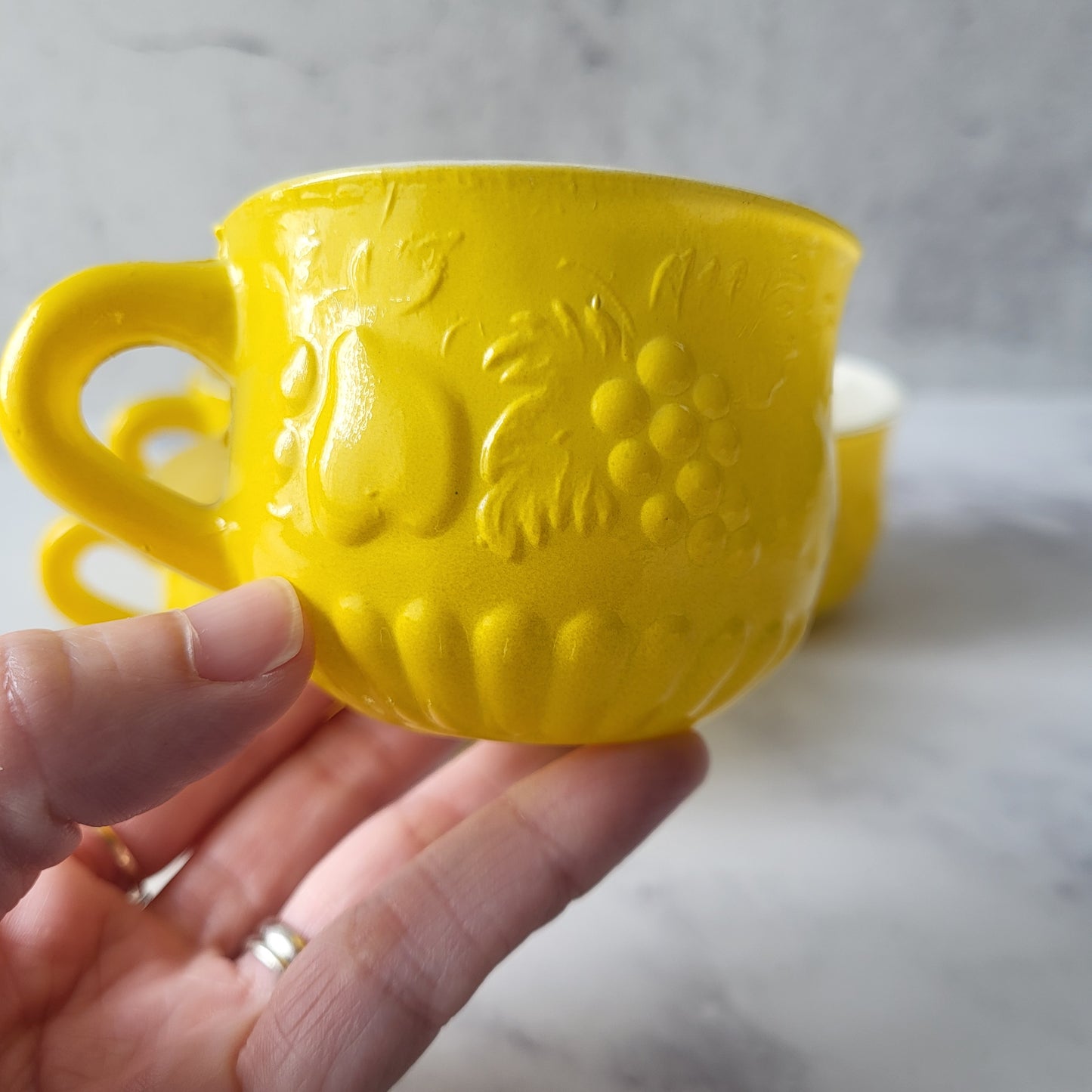 Yellow Jeannette Co Punch Cups (Set of 4)