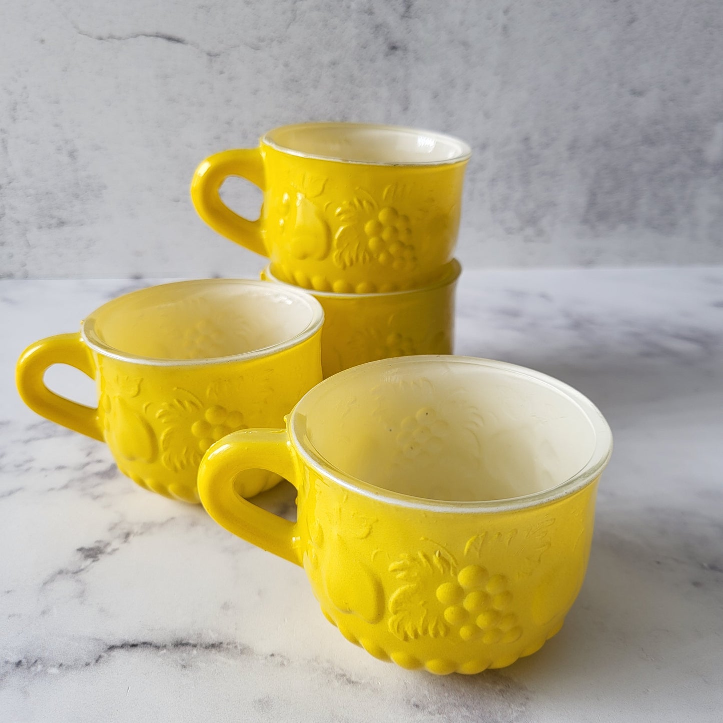 Yellow Jeannette Co Punch Cups (Set of 4)