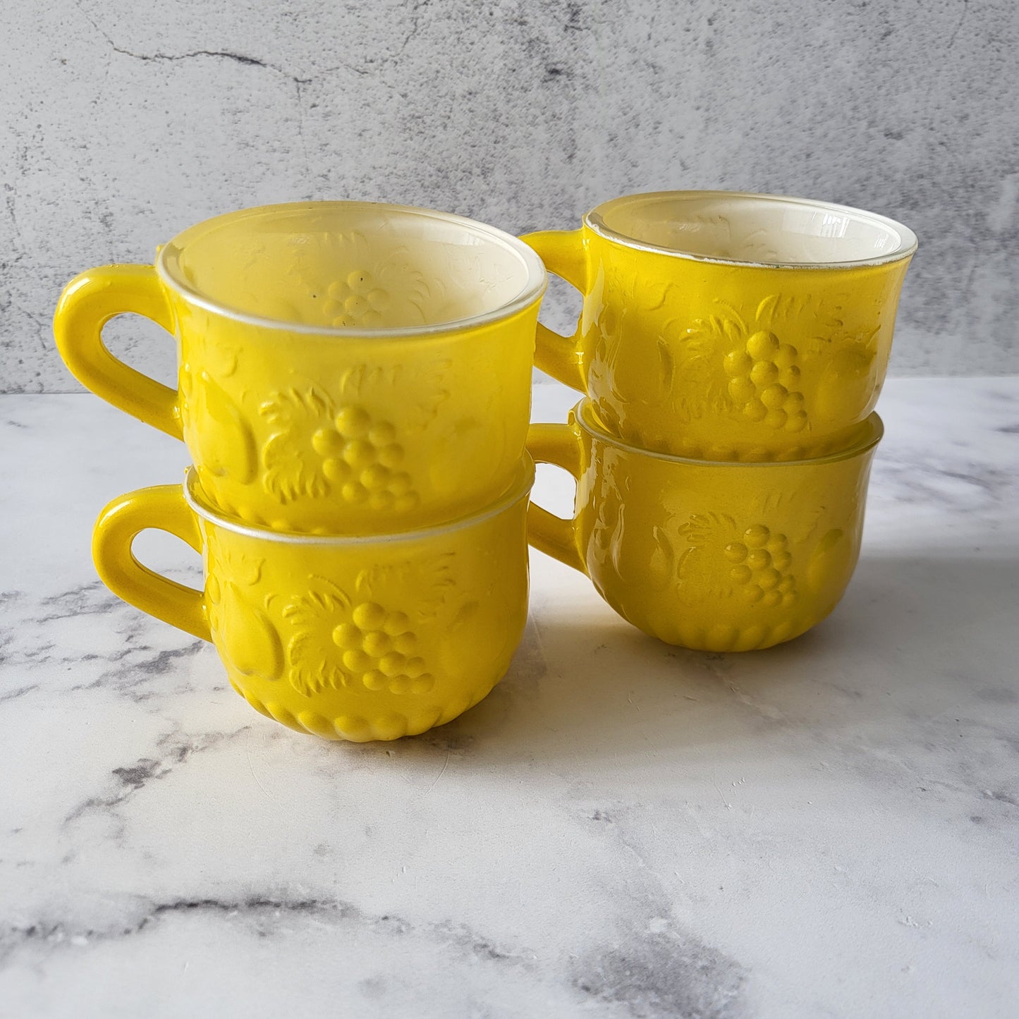 Yellow Jeannette Co Punch Cups (Set of 4)