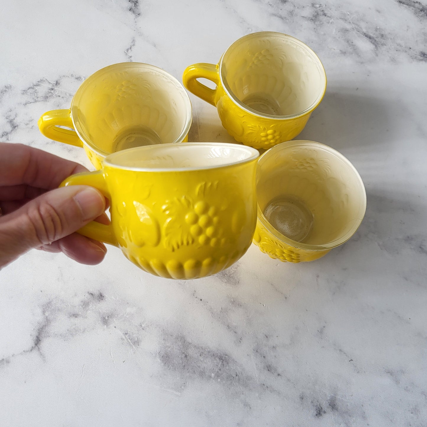 Yellow Jeannette Co Punch Cups (Set of 4)