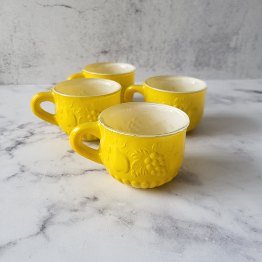 Yellow Jeannette Co Punch Cups (Set of 4)