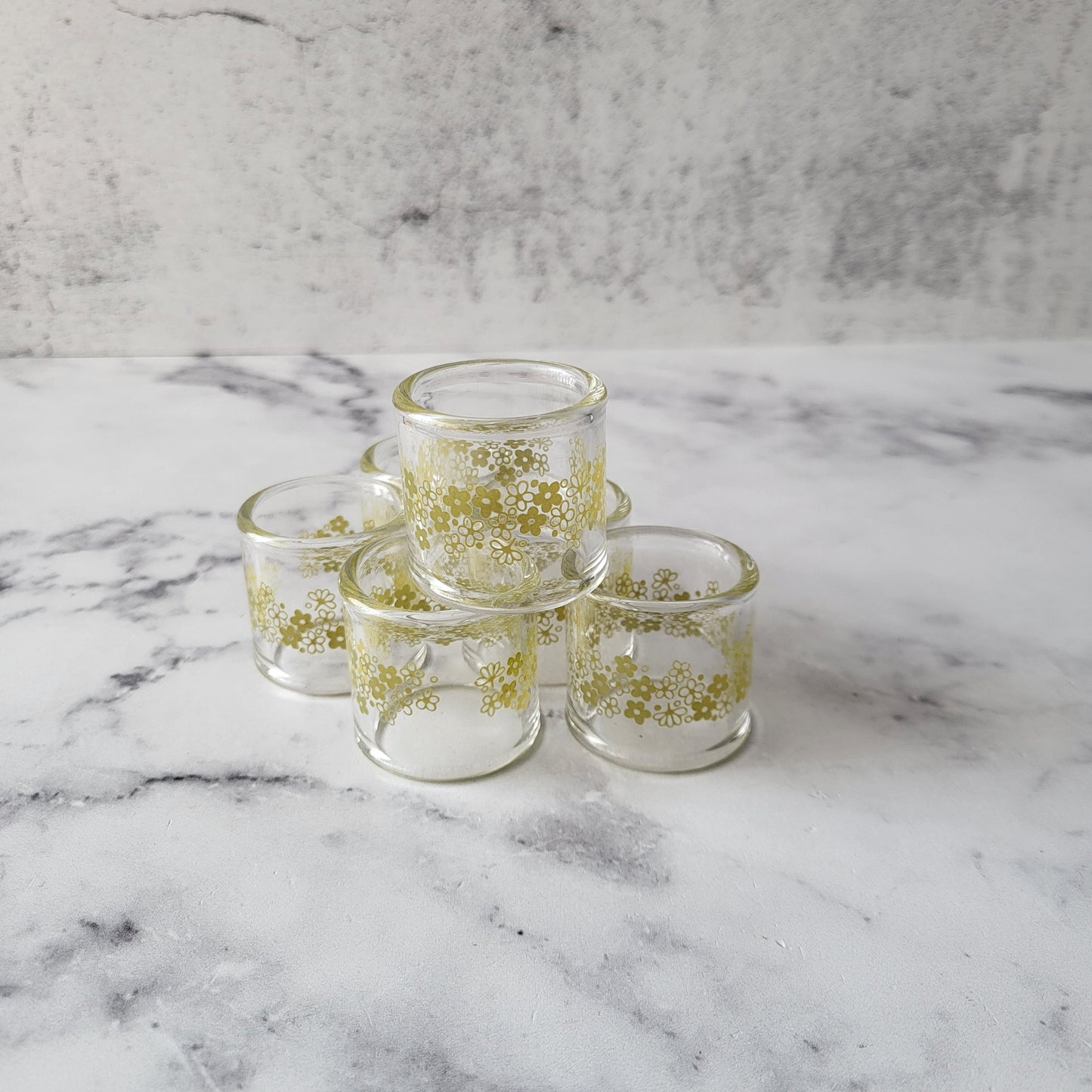 Pyrex Compatibles Spring Blossom Glass Napkin Rings (set of 6)