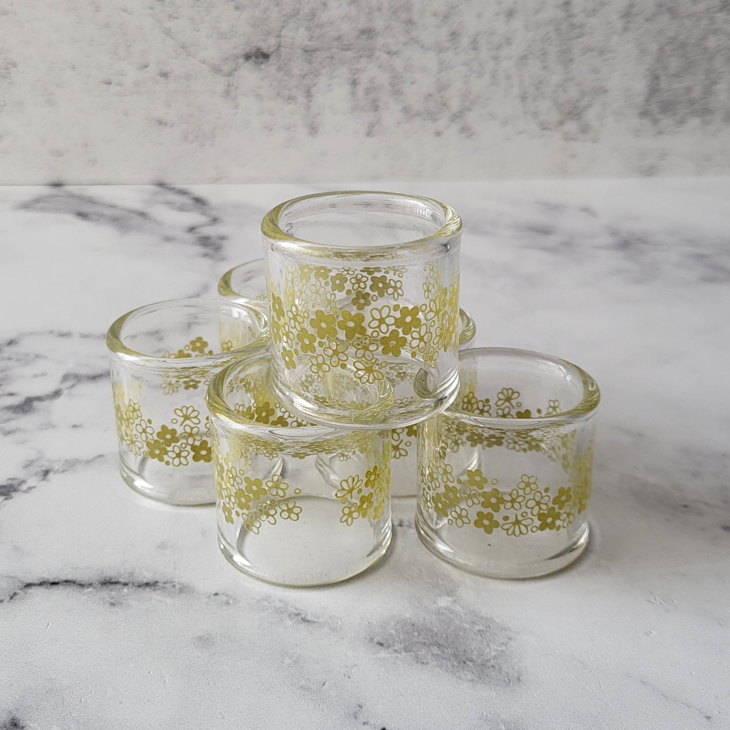 Pyrex Compatibles Spring Blossom Glass Napkin Rings (set of 6)