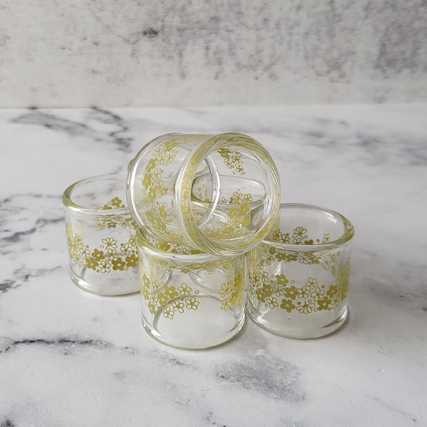 Pyrex Compatibles Spring Blossom Glass Napkin Rings (set of 6)