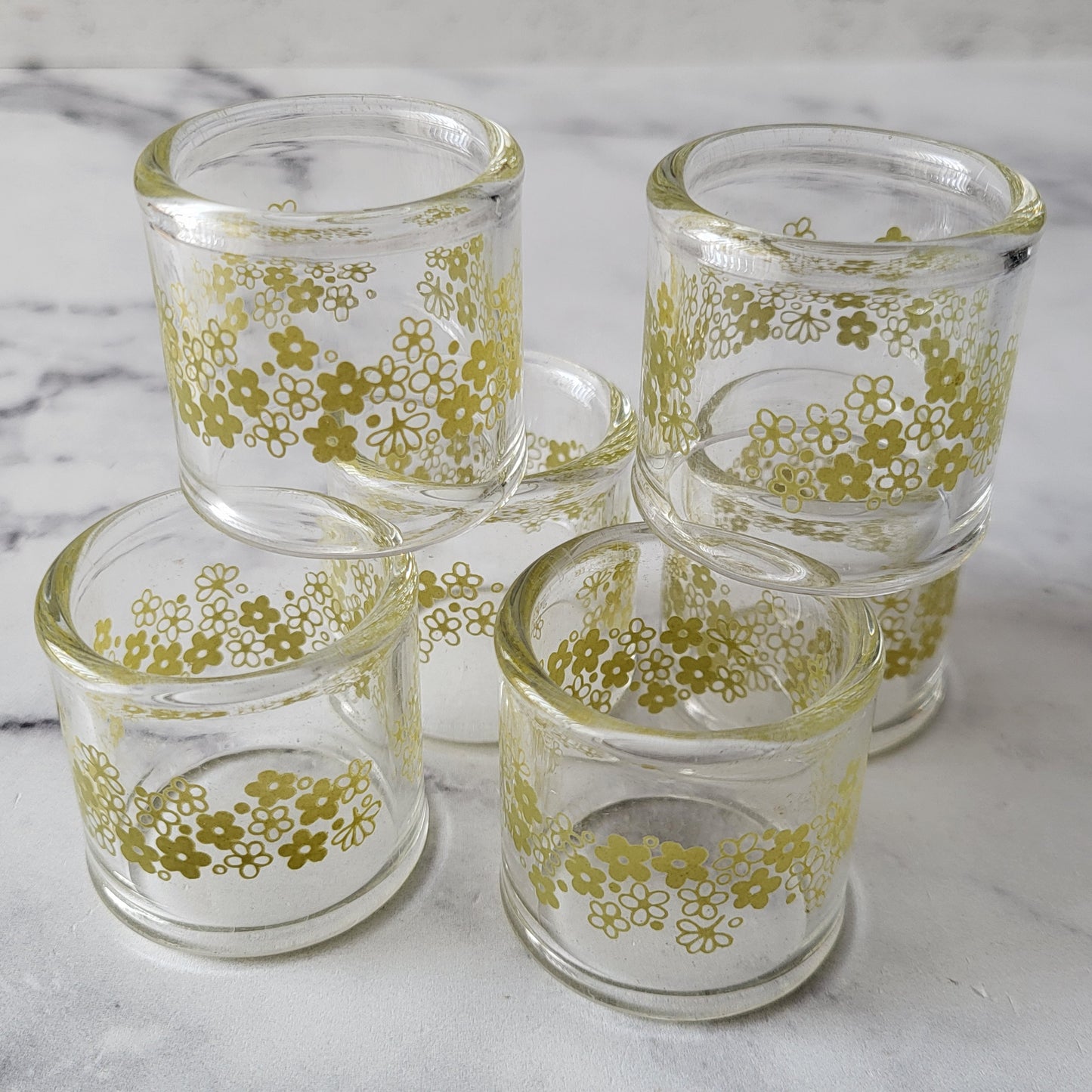 Pyrex Compatibles Spring Blossom Glass Napkin Rings (set of 6)