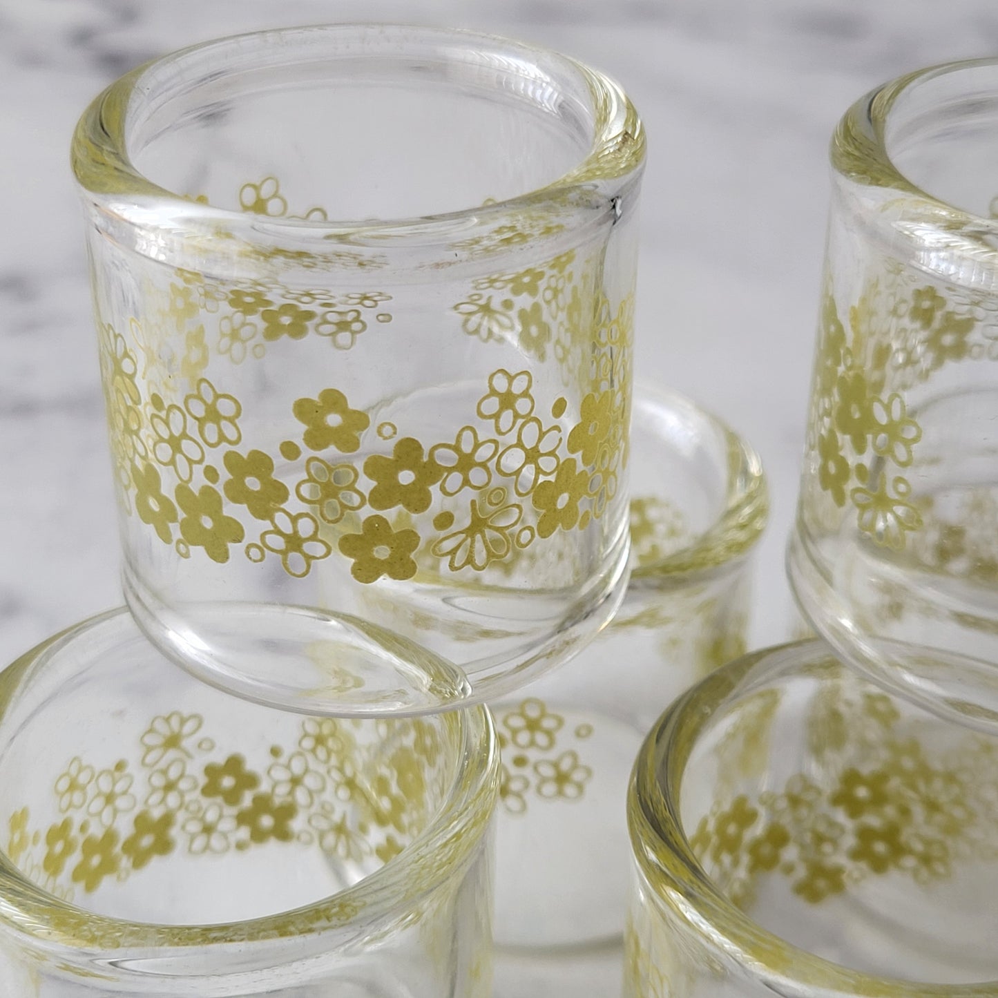 Pyrex Compatibles Spring Blossom Glass Napkin Rings (set of 6)