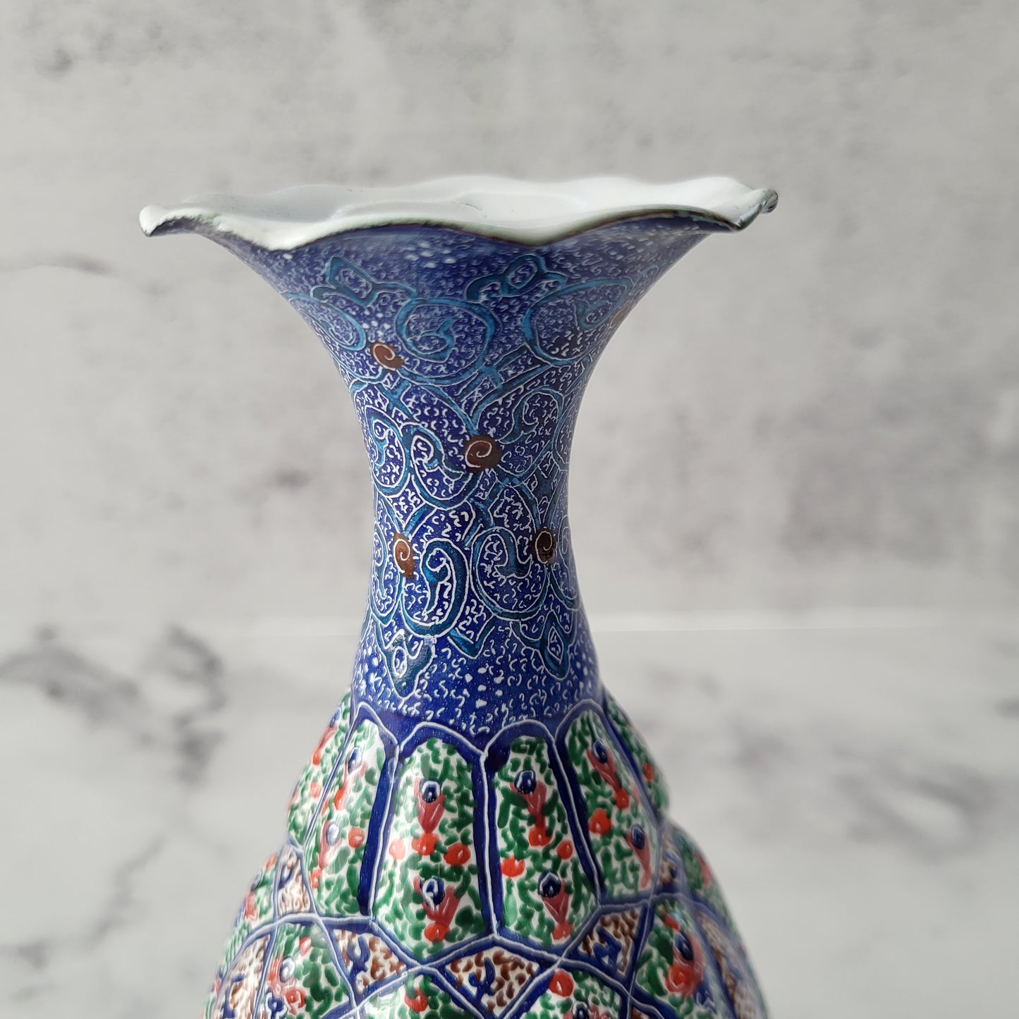 Minakari Persian Enamel Copper Vase