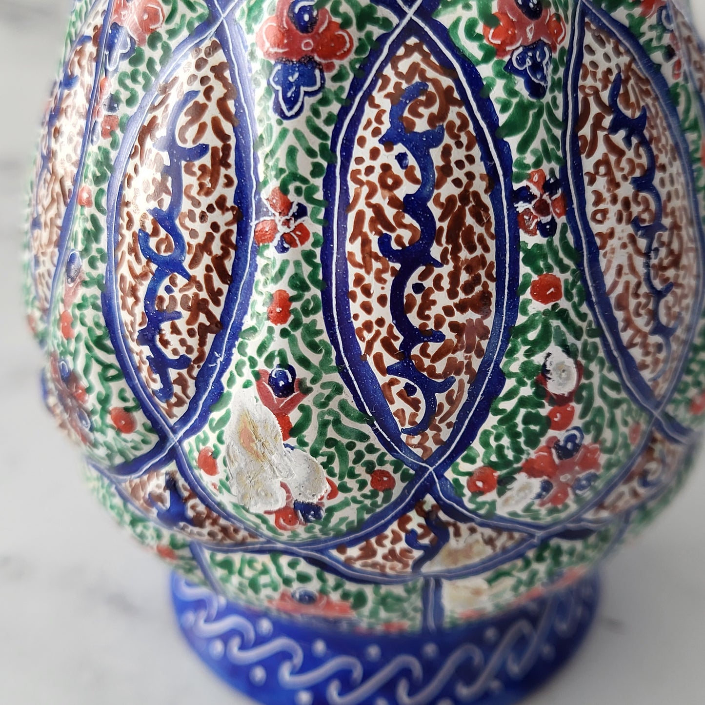 Minakari Persian Enamel Copper Vase