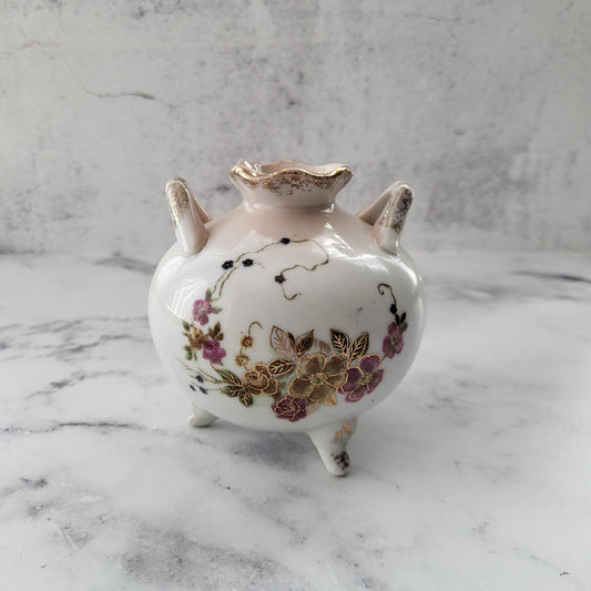 1940s Shabby Chic Porcelain Lipper Mann Floral Vase