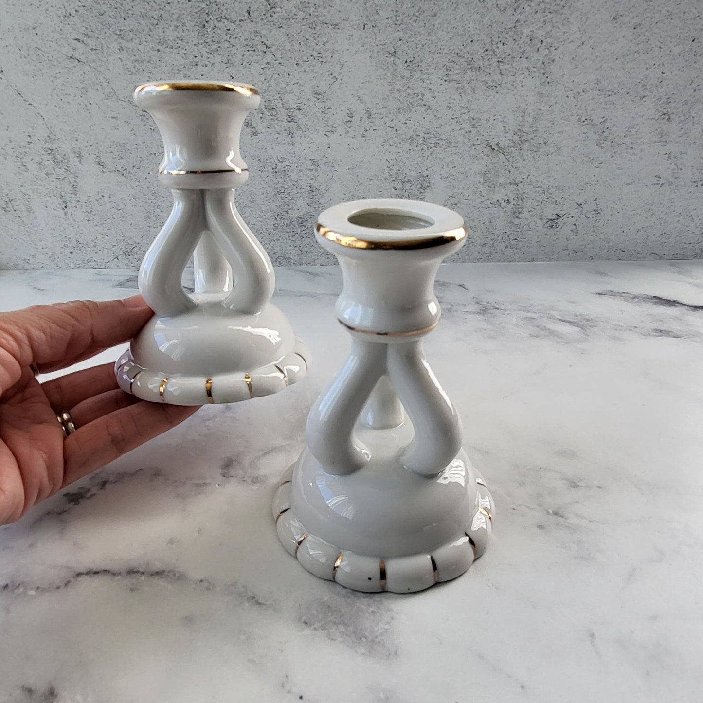 MCM Made In Japan Porcelain Candlesticks (Set of 2)