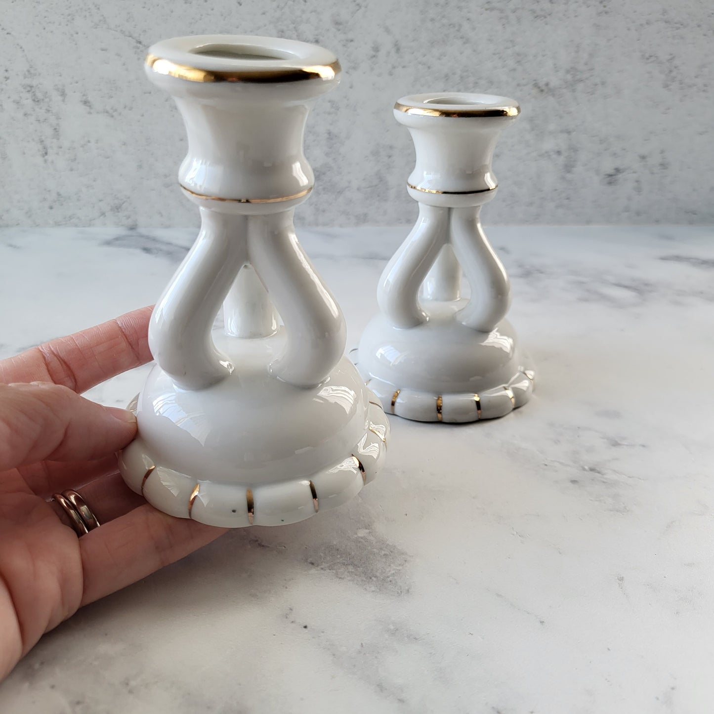 MCM Made In Japan Porcelain Candlesticks (Set of 2)