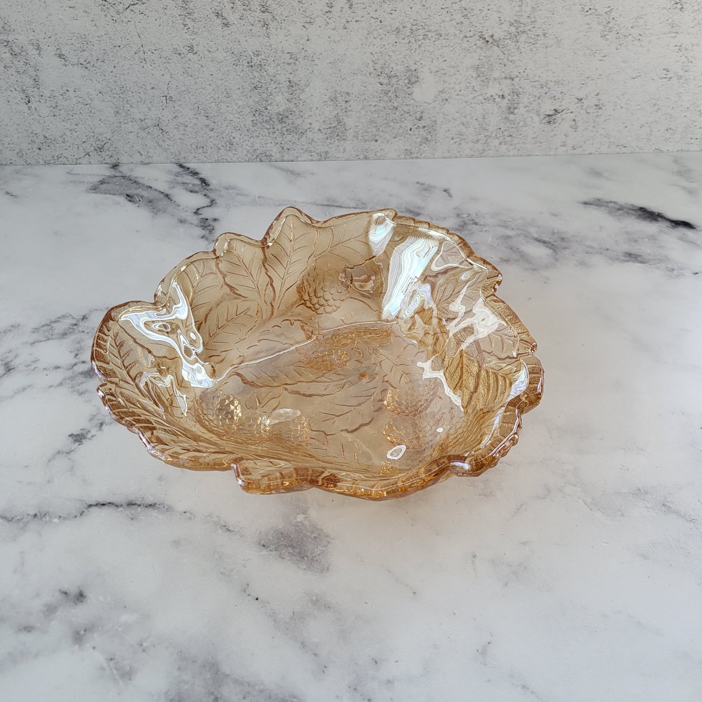 Indiana Glass Iridescent Amber Candy Dish