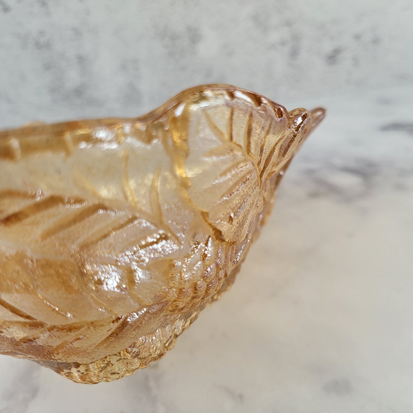 Indiana Glass Iridescent Amber Candy Dish