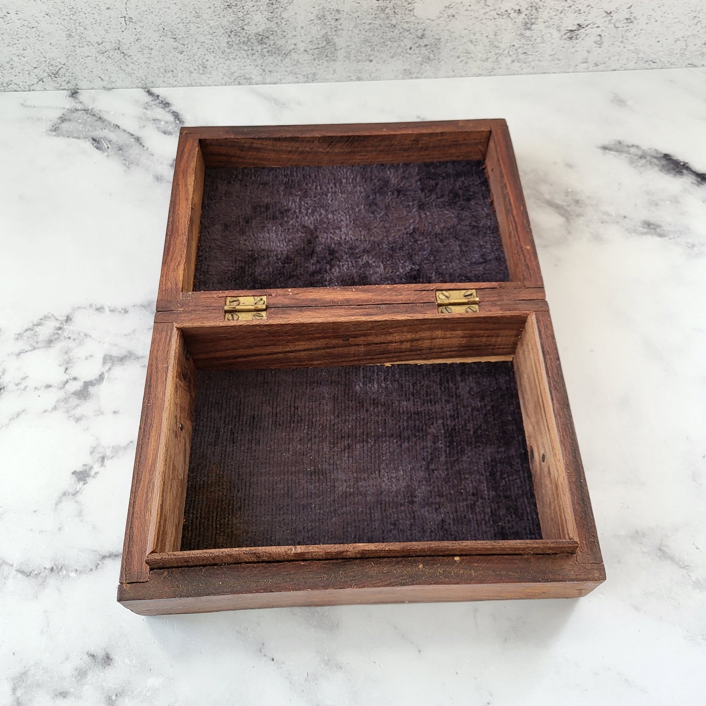 Hand Carved Rosewood Floral Trinket Box