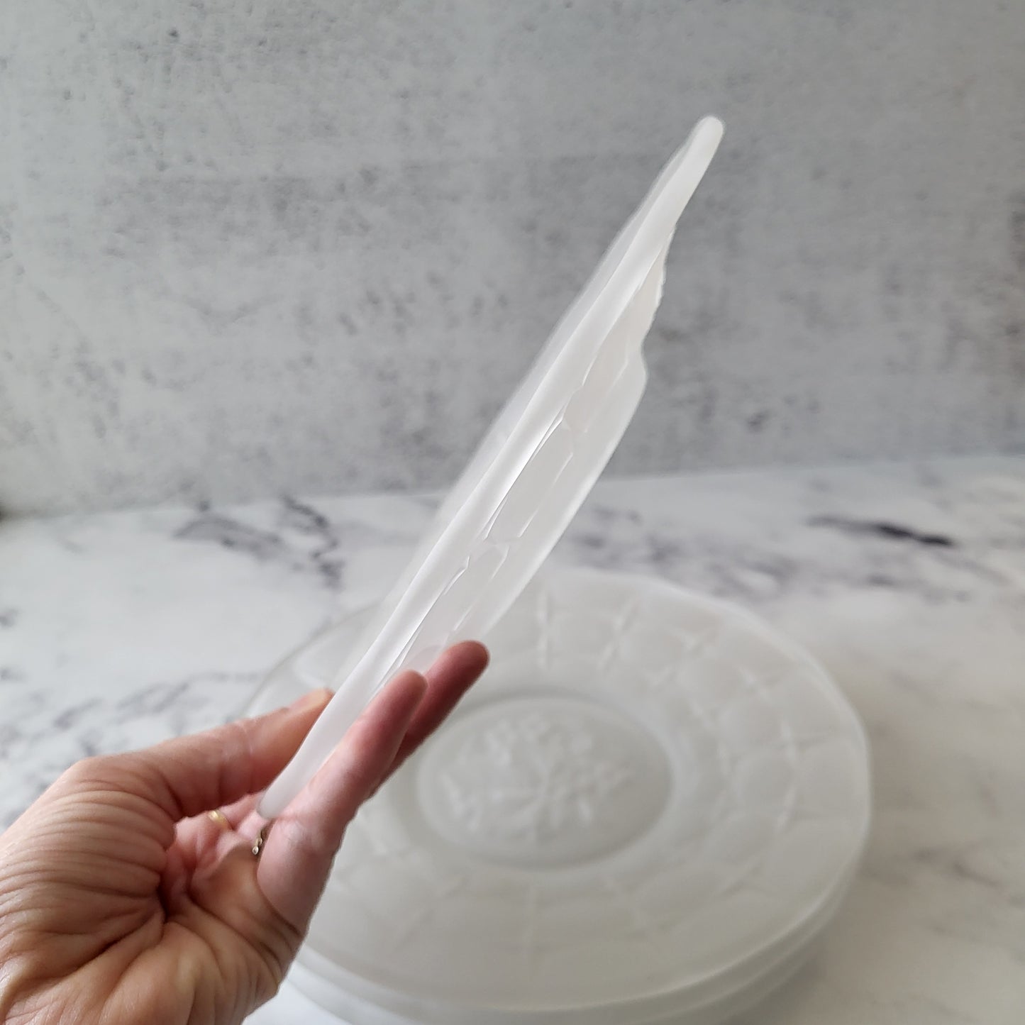 Frosted Glass Shabby Chic Dessert Plates (Set of 4)