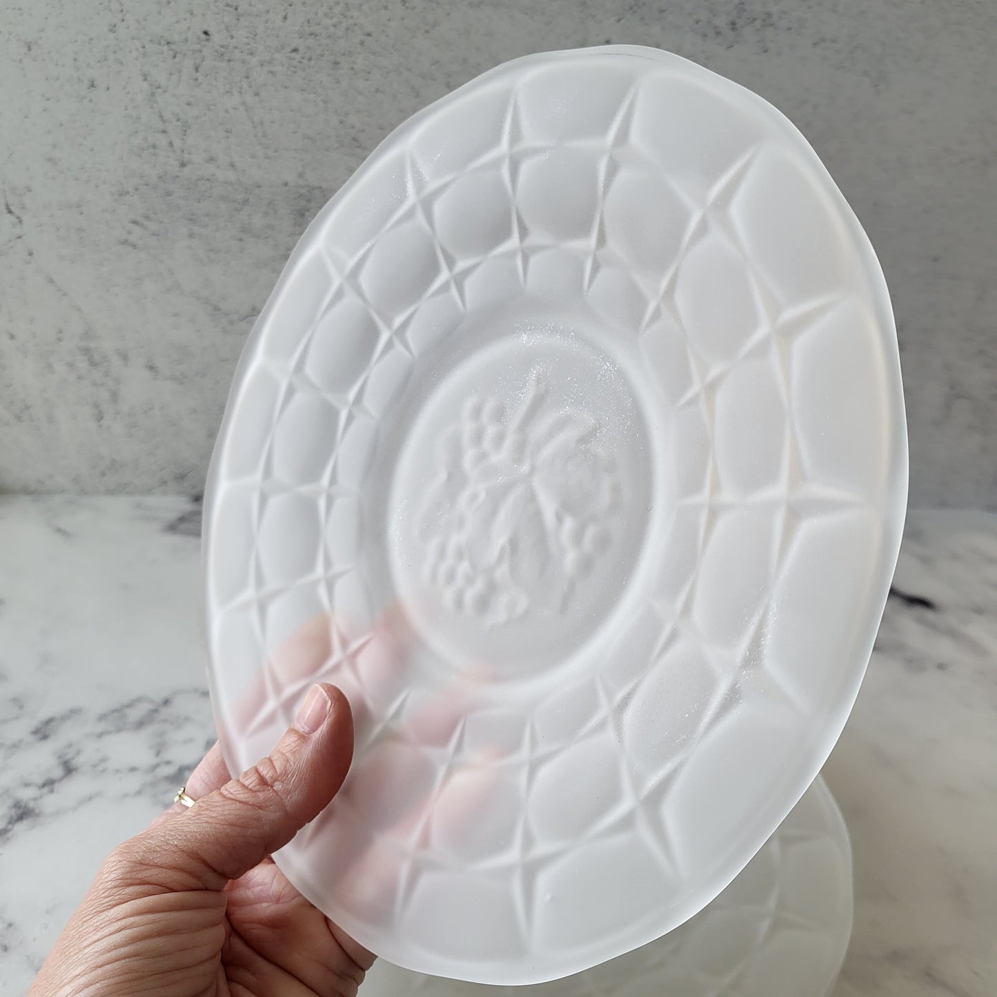 Frosted Glass Shabby Chic Dessert Plates (Set of 4)