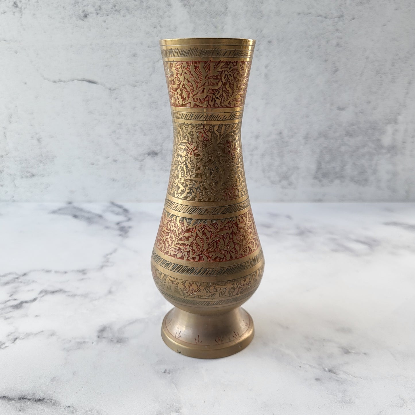 Etched Brass Vase