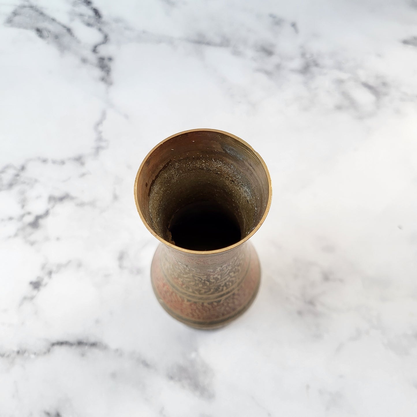 Etched Brass Vase