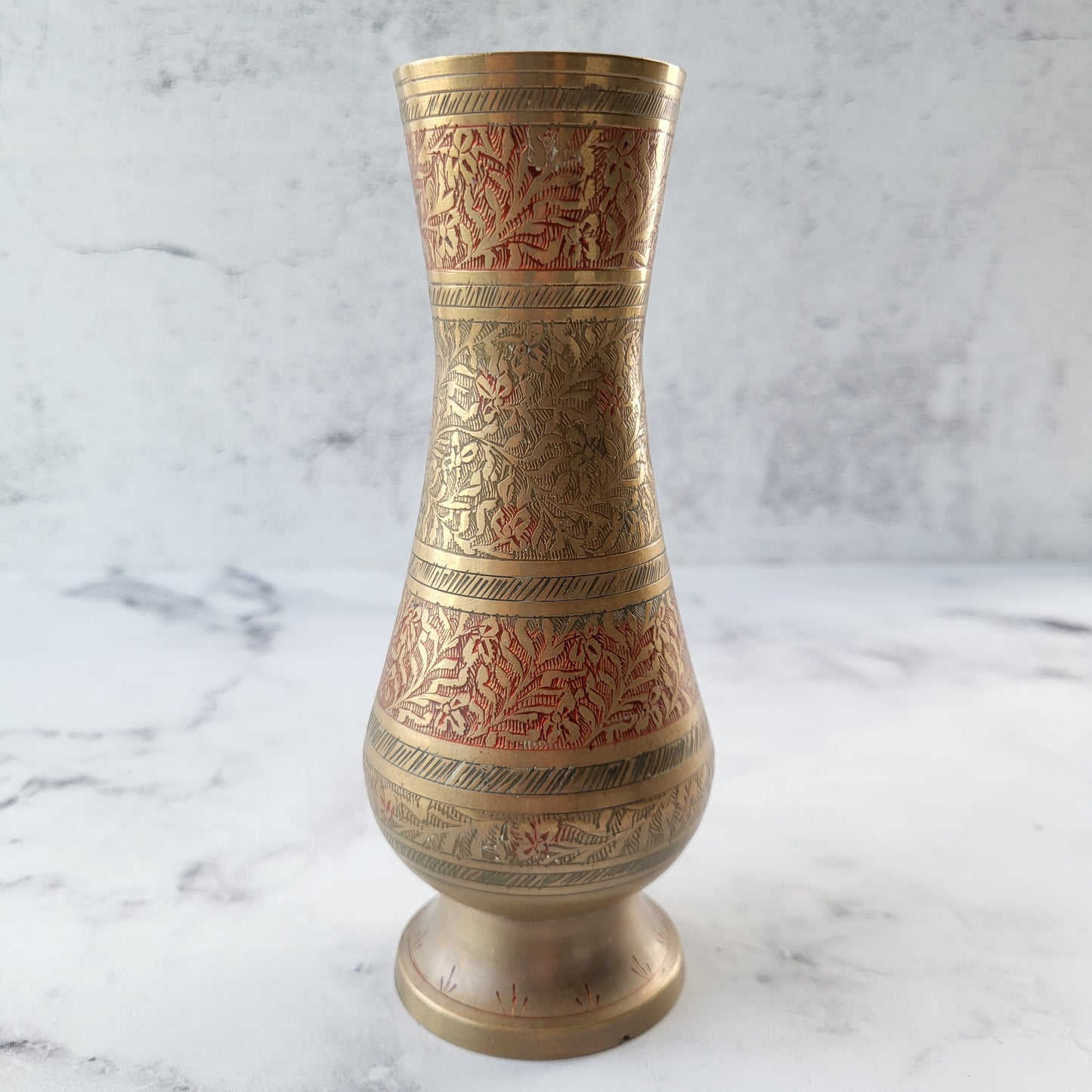Etched Brass Vase