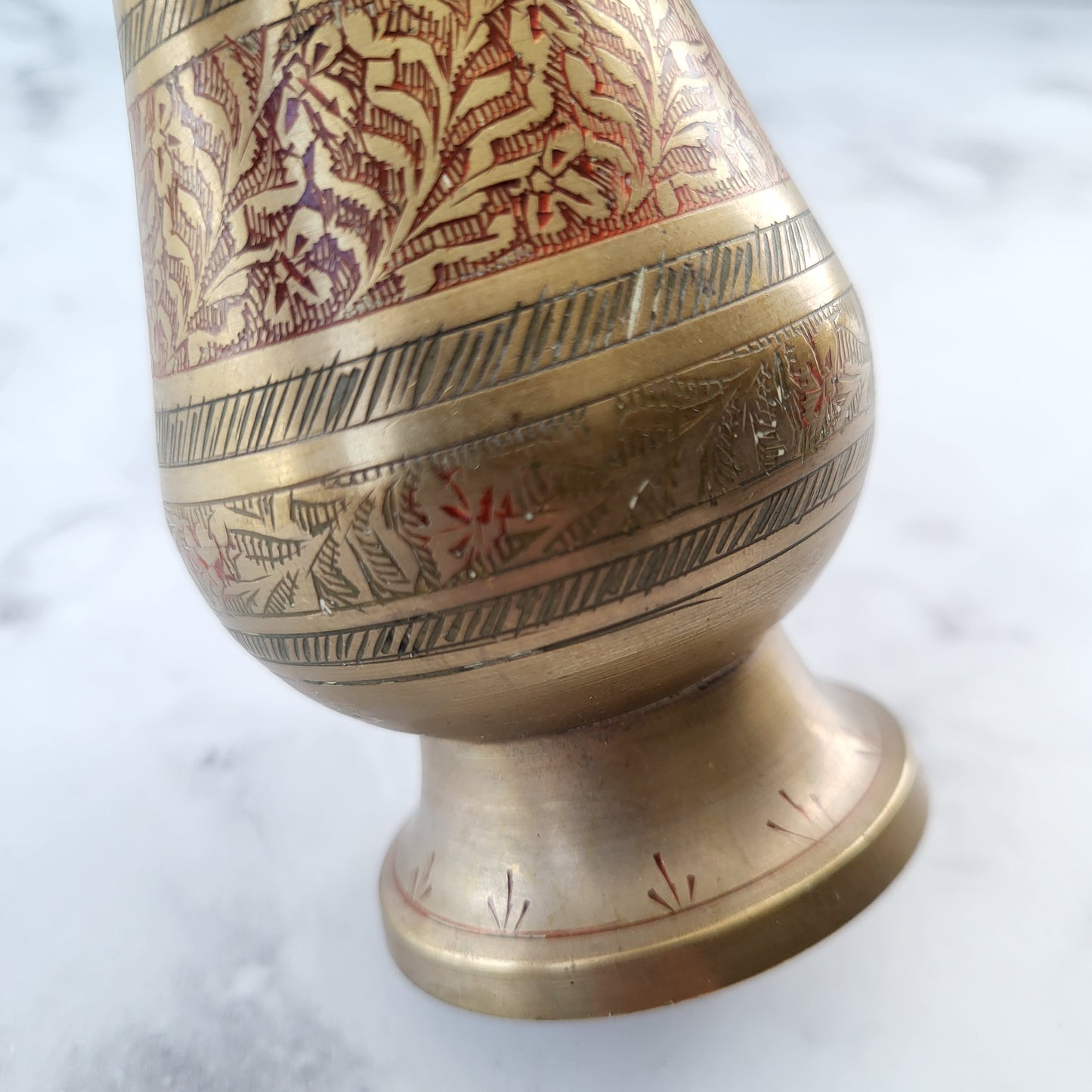 Etched Brass Vase