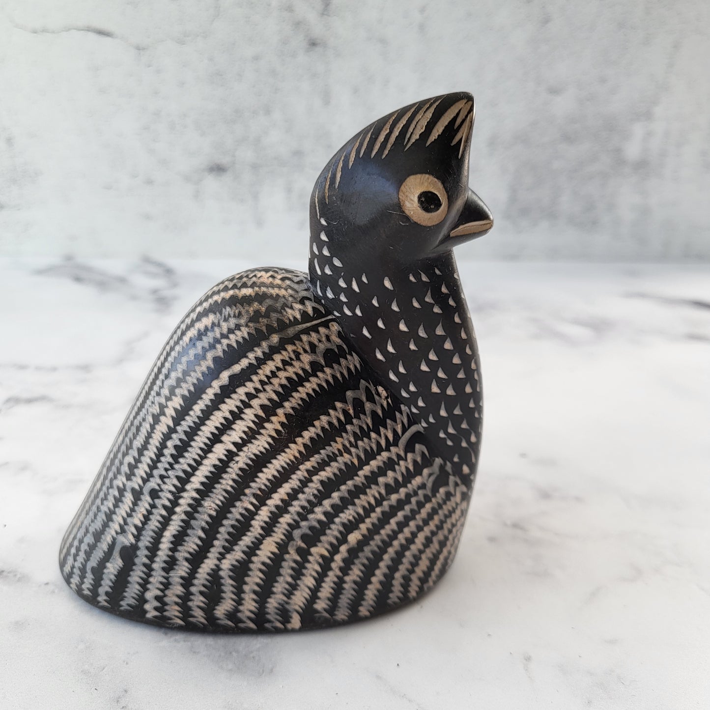 Hand Painted Bird Pottery Sculpture